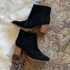 Madewell Black Suede Booties, 9, NWOT
